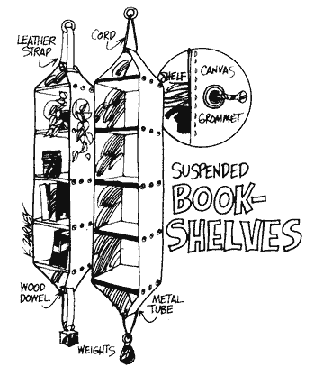 These suspended bookshelves are easy to make and will look good in your home, too.
